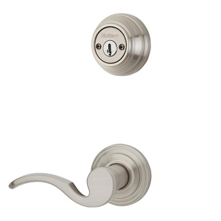 Kwikset Kwikset 967BRL RH 15 Brooklane Lever; Right Hand & Inside Trim for Double Cylinder Handleset - Satin Nickel 967BRL RH 15